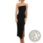 Sleeveless High Slit Bodycon Midi Dress