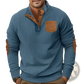 Slim Fit Corduroy Patchwork Pullover with Contrast Accents