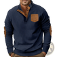 Slim Fit Corduroy Patchwork Pullover with Contrast Accents