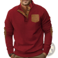 Slim Fit Corduroy Patchwork Pullover with Contrast Accents