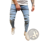 Slim Fit Light Wash Distressed Denim Jeans