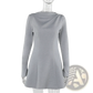 Slim Fit Long Sleeve a Line Flared Dress