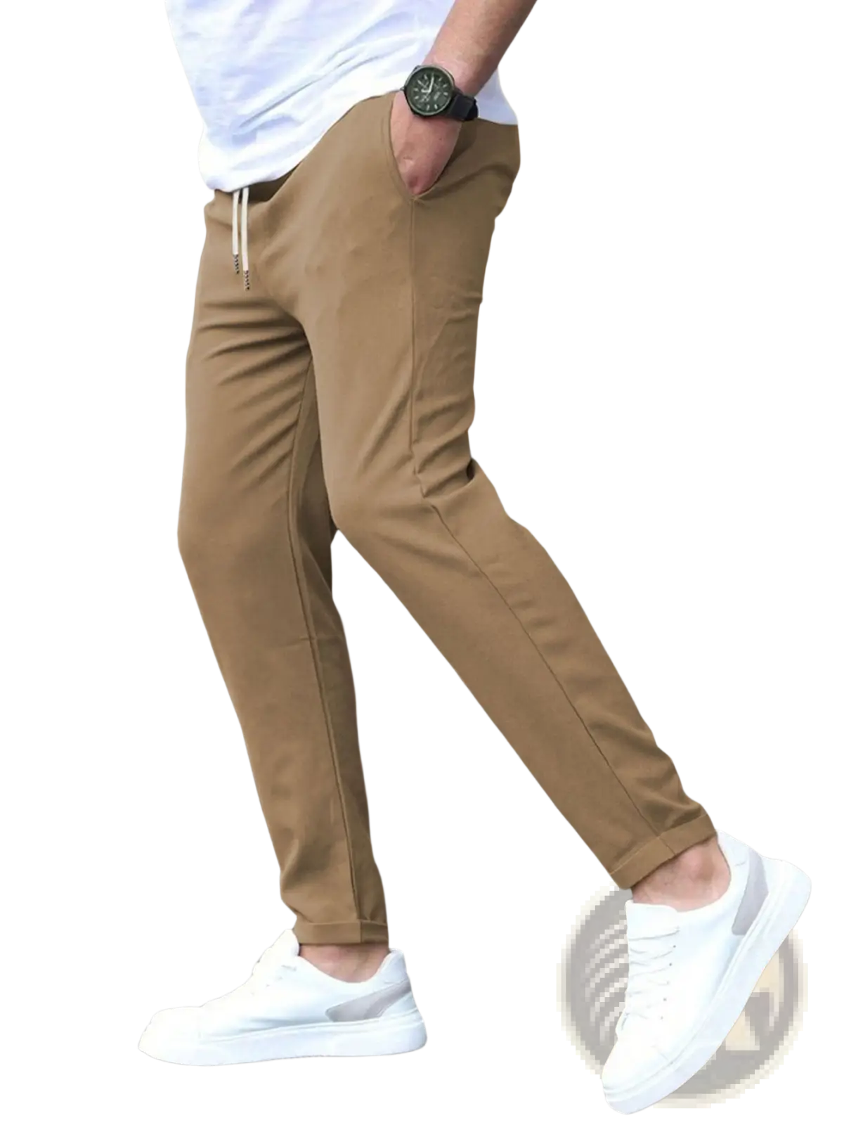 Slim Fit Tapered Jogger Pants with Drawstring