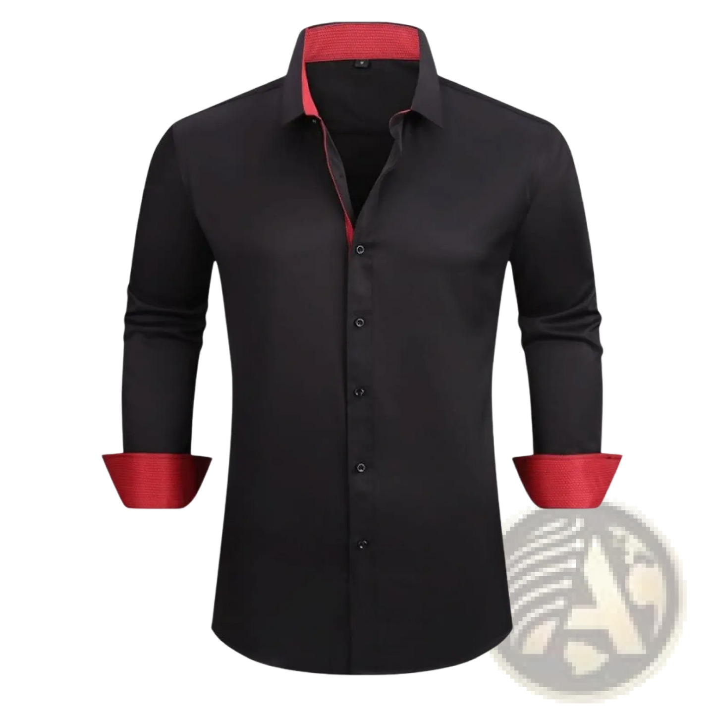 Slim Fit Wrinkle Resistant Contrast Trim Dress Shirt