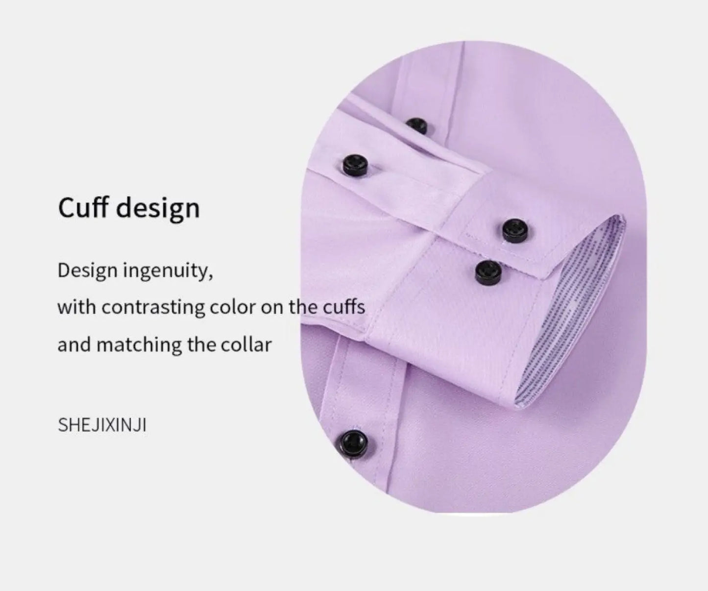 Slim Fit Wrinkle Resistant Contrast Trim Dress Shirt