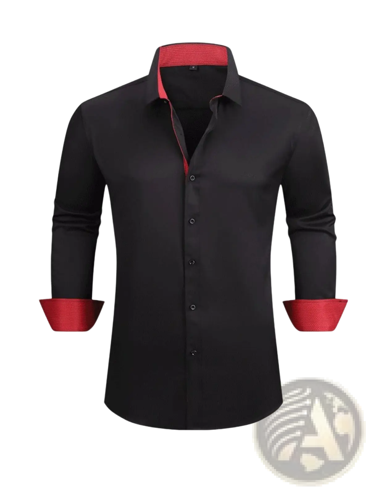 Slim Fit Wrinkle Resistant Contrast Trim Dress Shirt