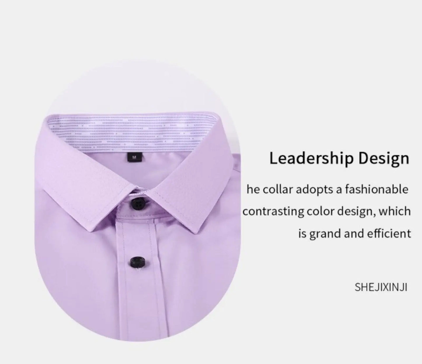 Slim Fit Wrinkle Resistant Contrast Trim Dress Shirt