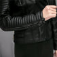 Women's Slim Fit Quilted Faux Leather Motorcycle Jacket