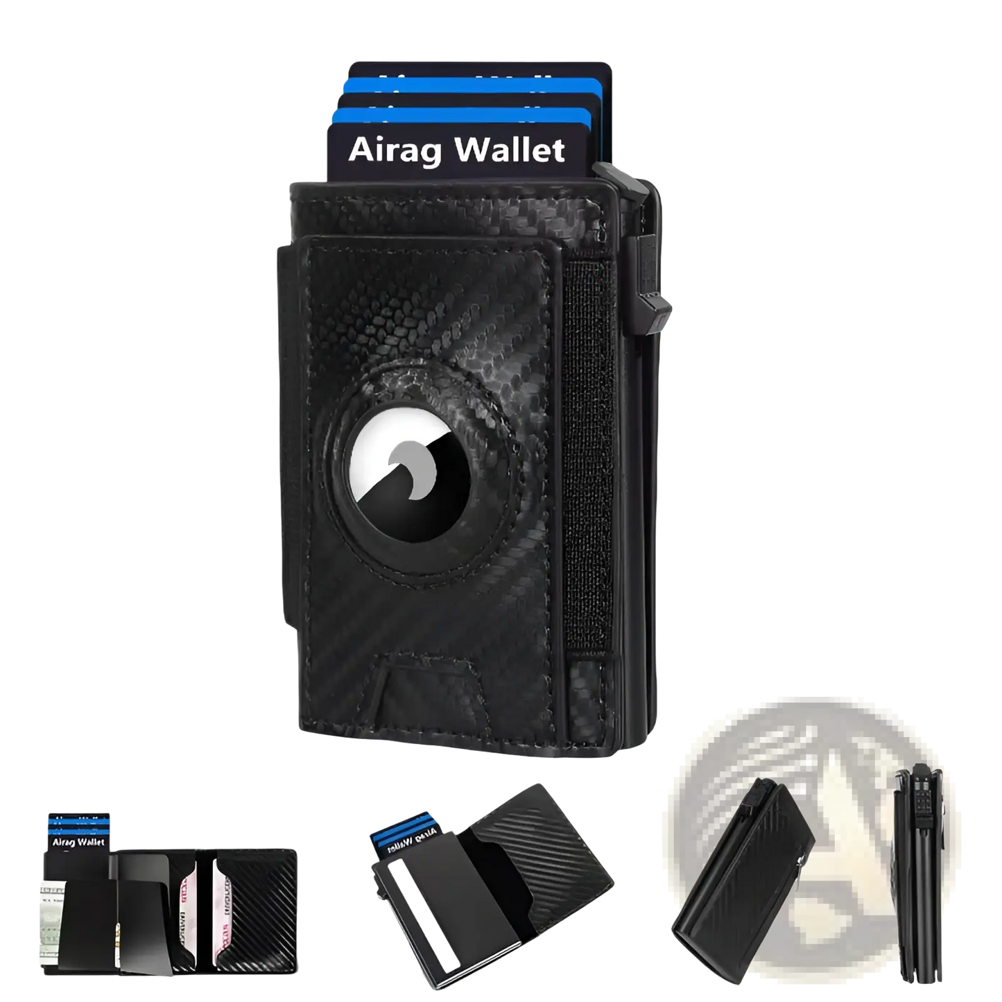 Slim Rfid Carbon Fiber Pop Up Card Wallet with Money Clip