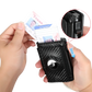 Slim Rfid Carbon Fiber Pop Up Card Wallet with Money Clip