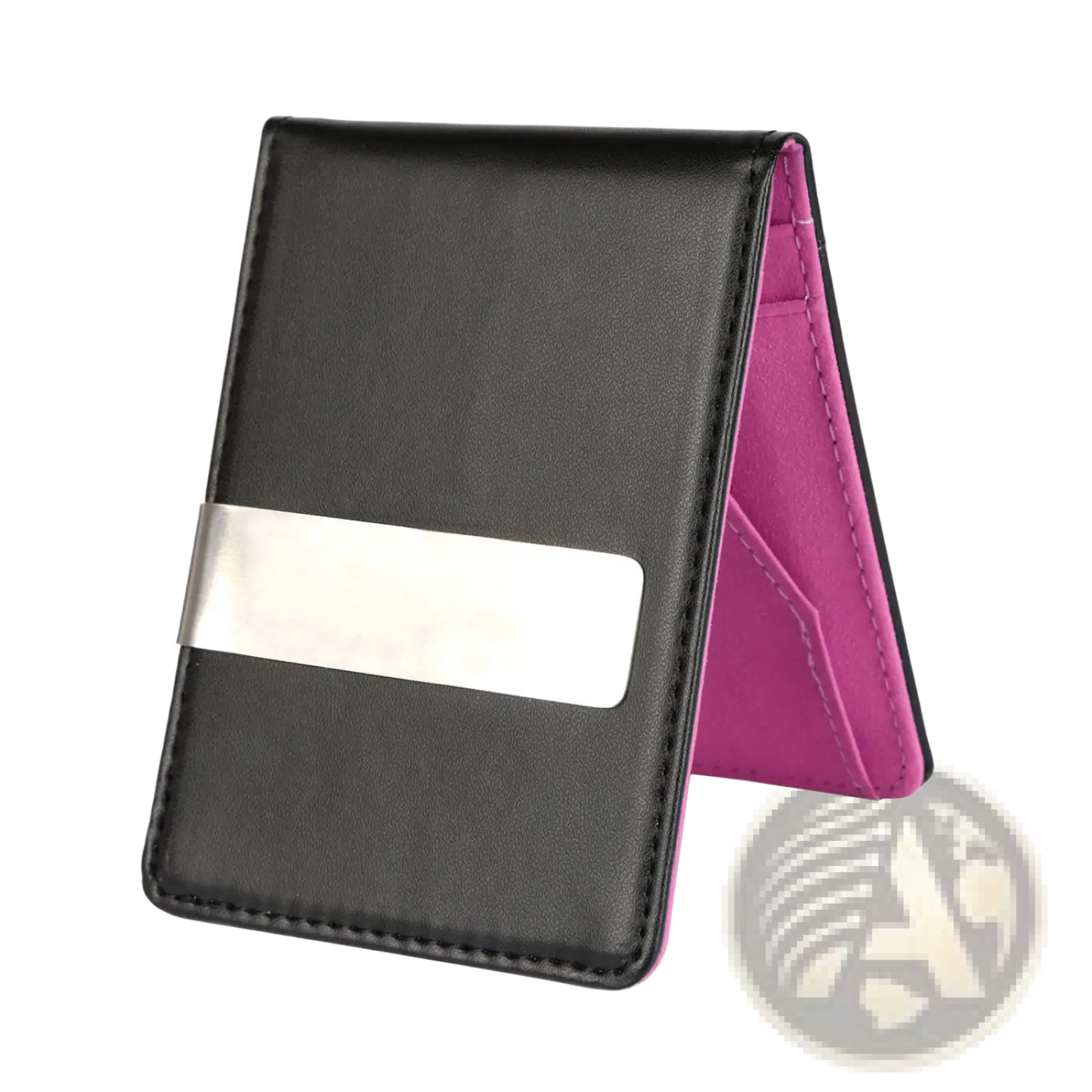 Slim Unisex Pu Leather Wallet with Metal Money Clip
