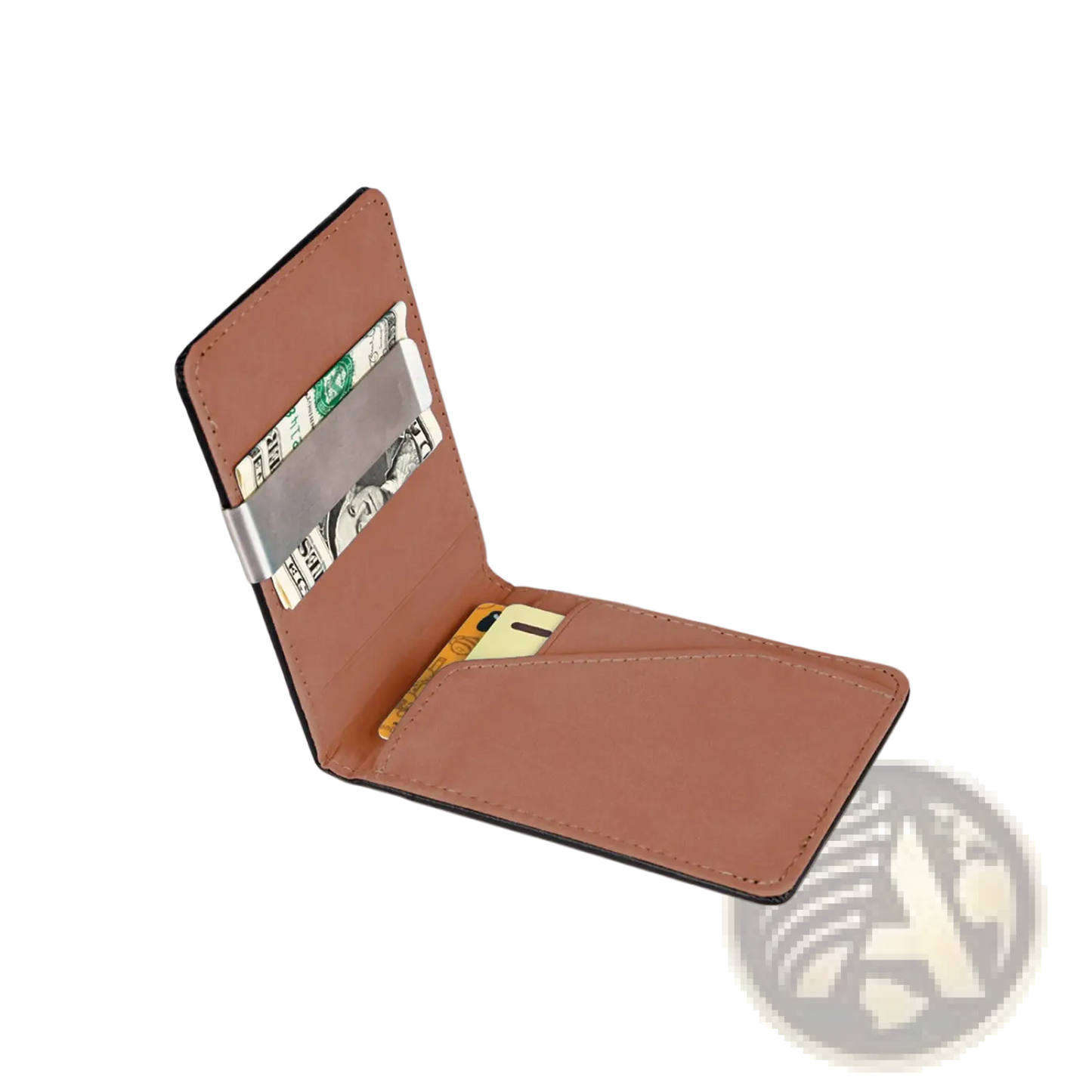 Slim Unisex Pu Leather Wallet with Metal Money Clip