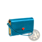 Slim Women's Teal Pu Leather Wristlet Wallet with Coin Pocket