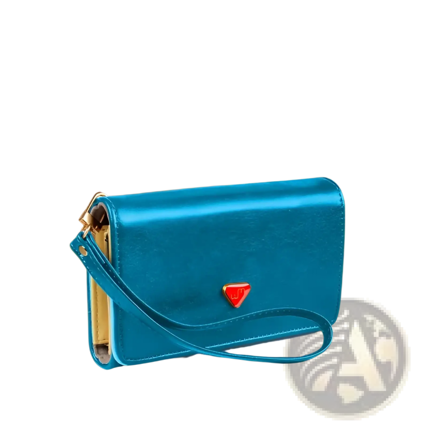Slim Women's Teal Pu Leather Wristlet Wallet with Coin Pocket