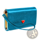 Slim Women's Teal Pu Leather Wristlet Wallet with Coin Pocket