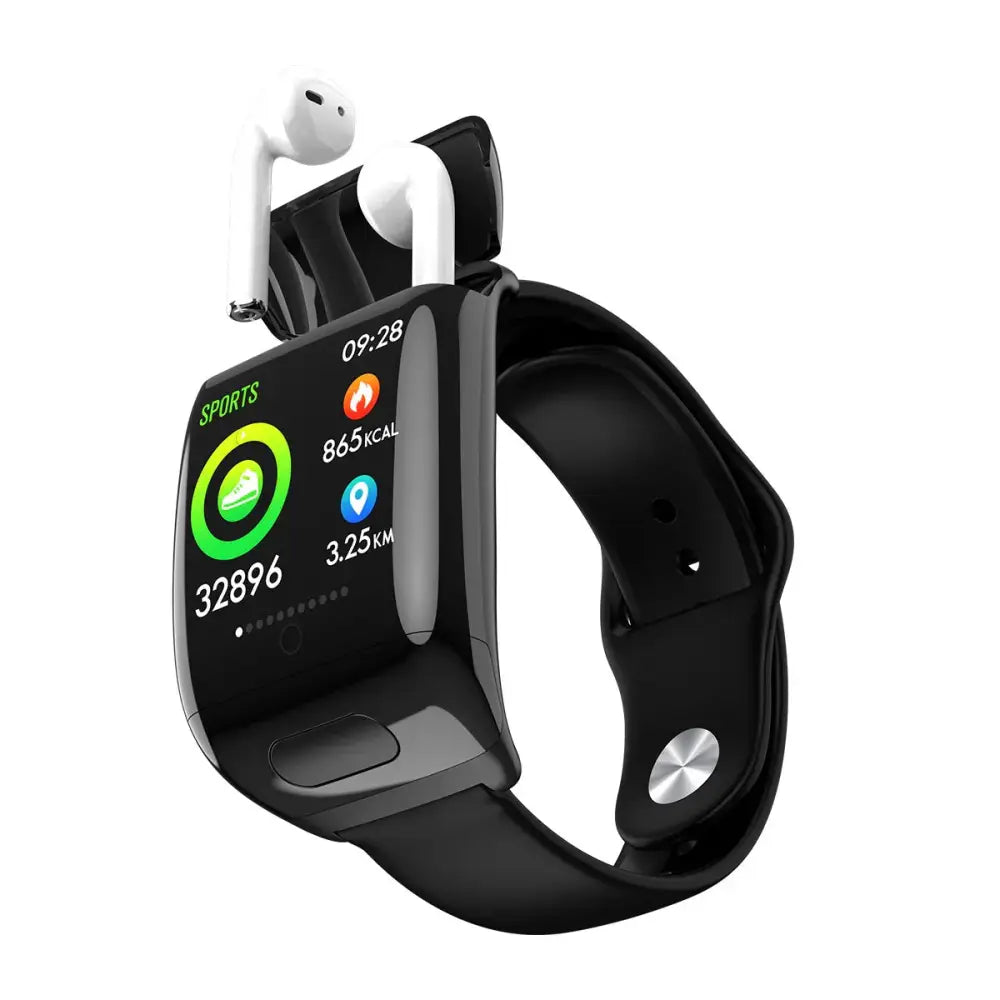 2-in-1 Multi-sport Smartwatch with Integrated Wireless Earbuds