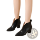 Snakeskin Ankle Boots with v Cut Pointed Toe Heel