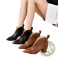Snakeskin Ankle Boots with v Cut Pointed Toe Heel