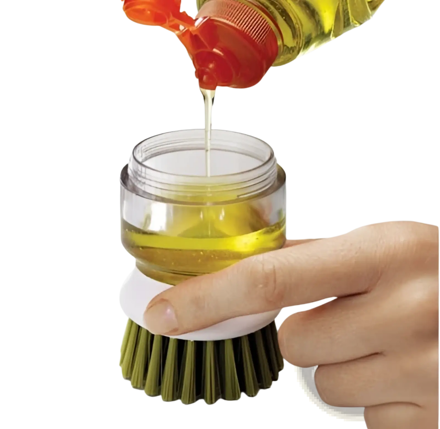 Soap Dispensing Dish Brush with Non Slip Storage Base