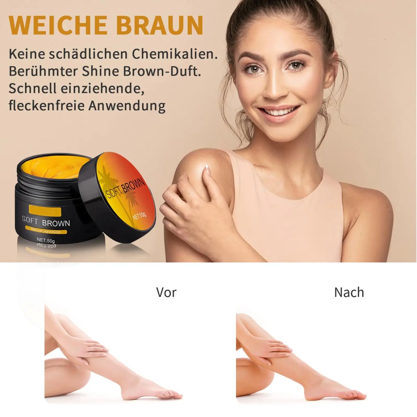 Soft Brown Suntanning Beauty Cream 50g