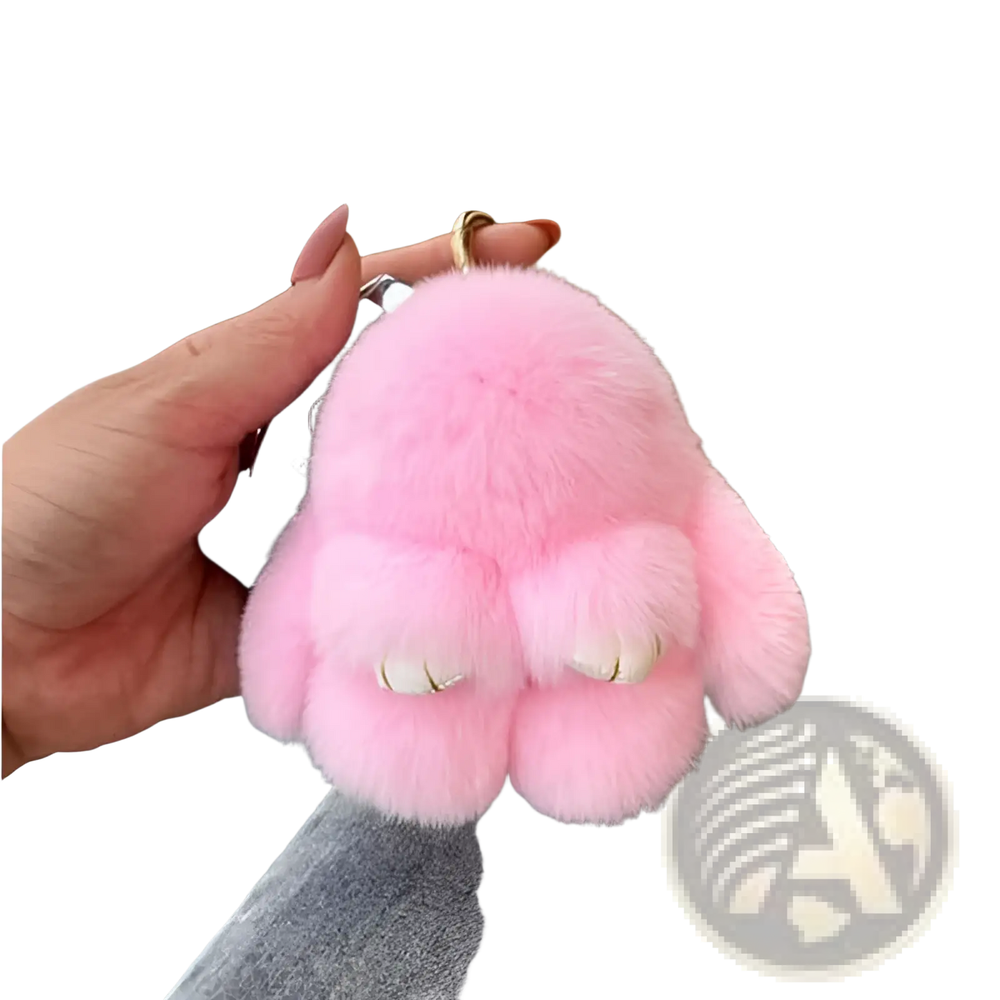Soft Fluffy Bunny Faux Fur Plush Keychain Accessory