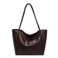 Large Faux Leather Minimalist Commuter Tote Bag