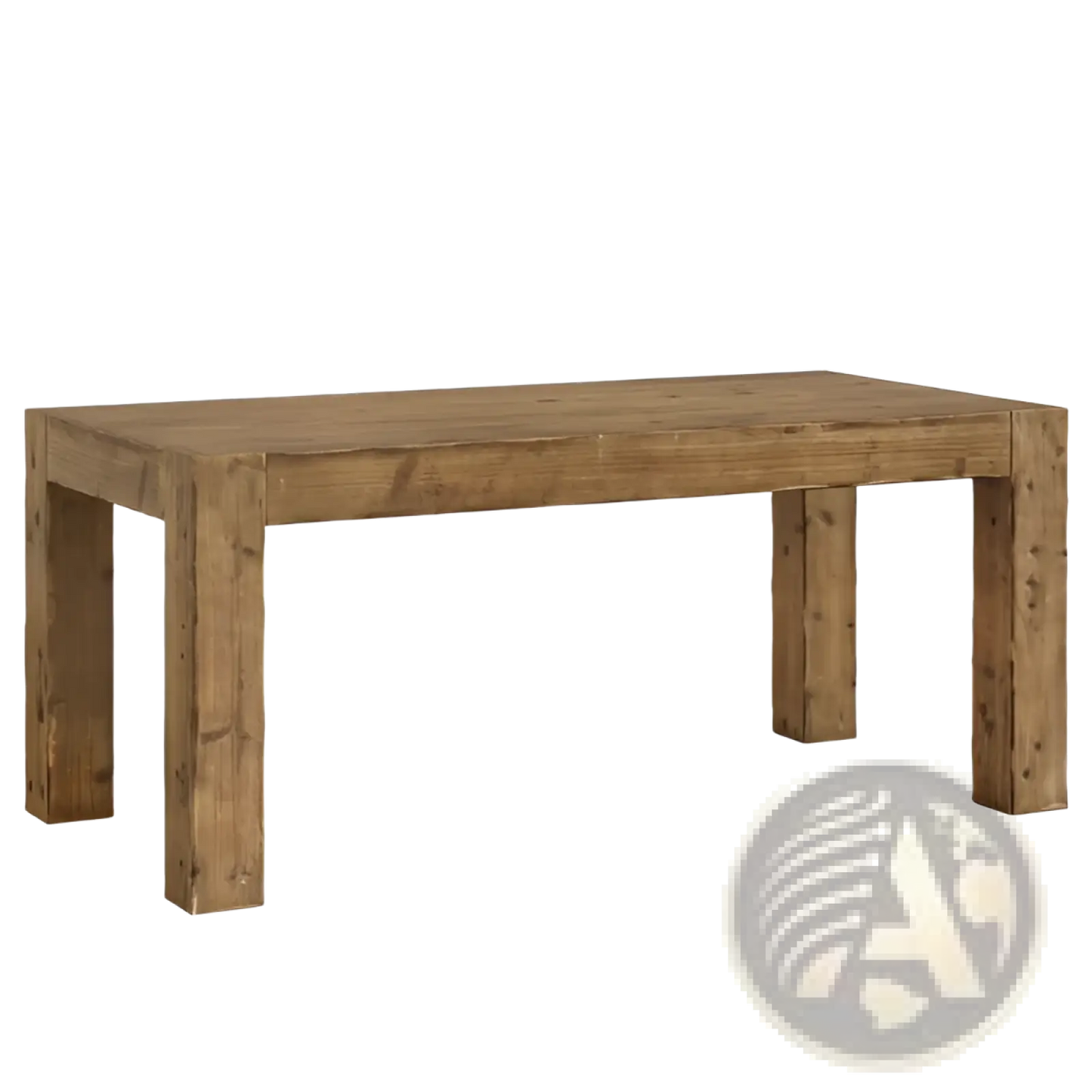 Solid Oak Rustic Executive Desk with Stool 63 Inch