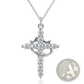Sparkling Layered Crown and Cross Pendant Necklace