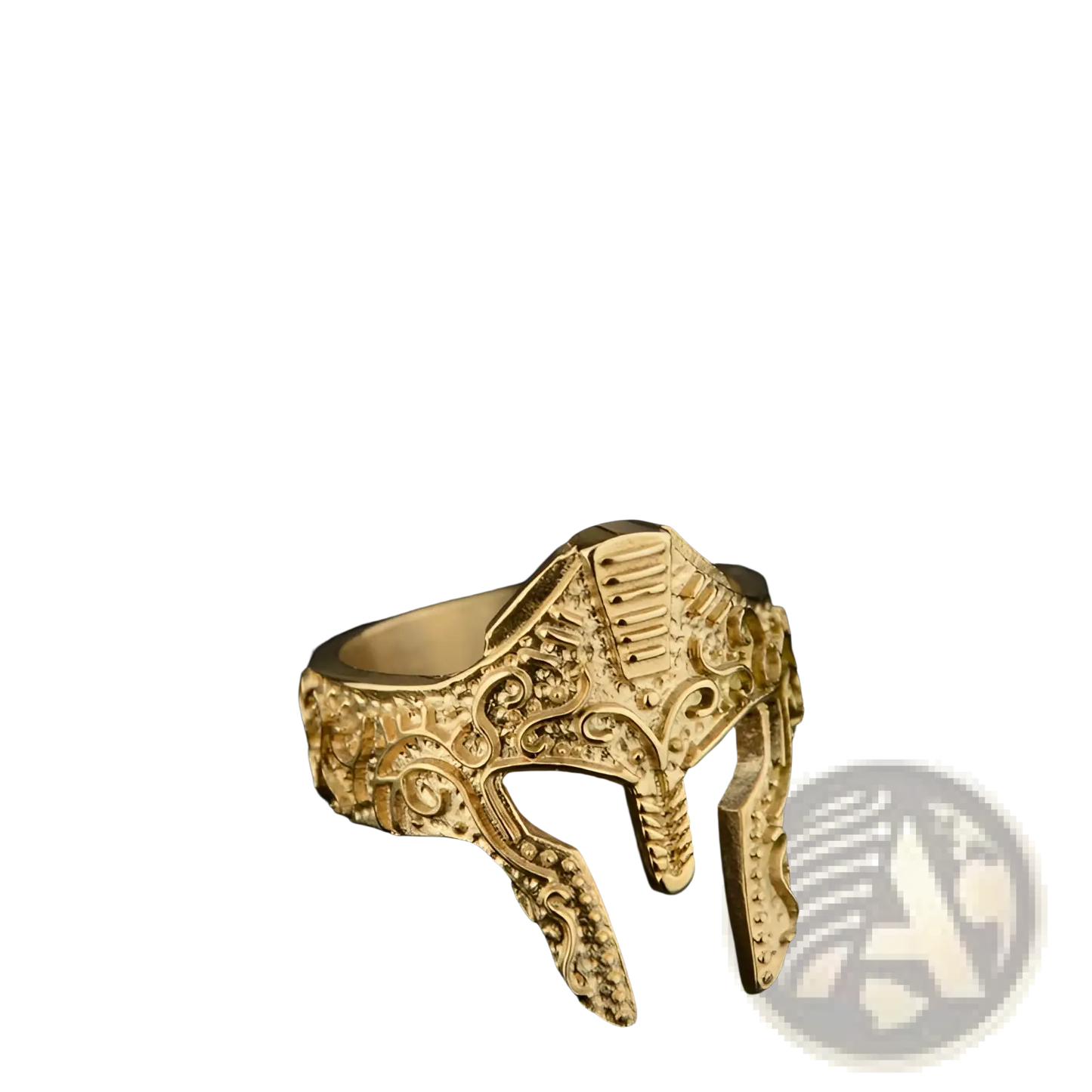 Spartan Warrior Helmet Engraved Stainless Steel Ring