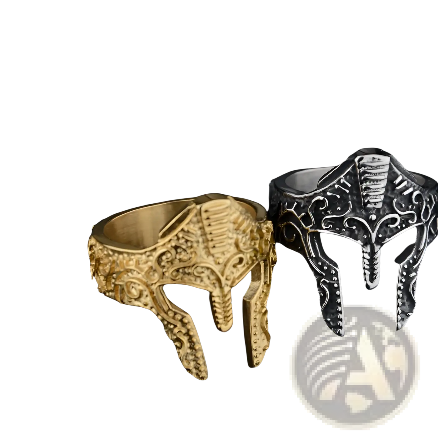 Spartan Warrior Helmet Engraved Stainless Steel Ring