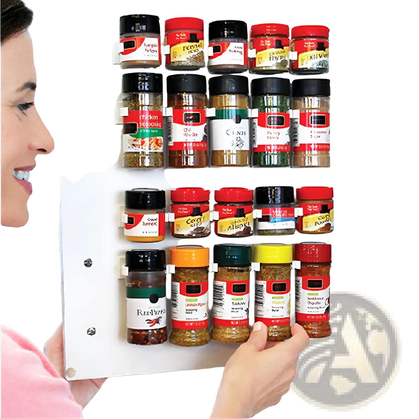 Spice Rack Organizer Wall Mount Adhesive Clips