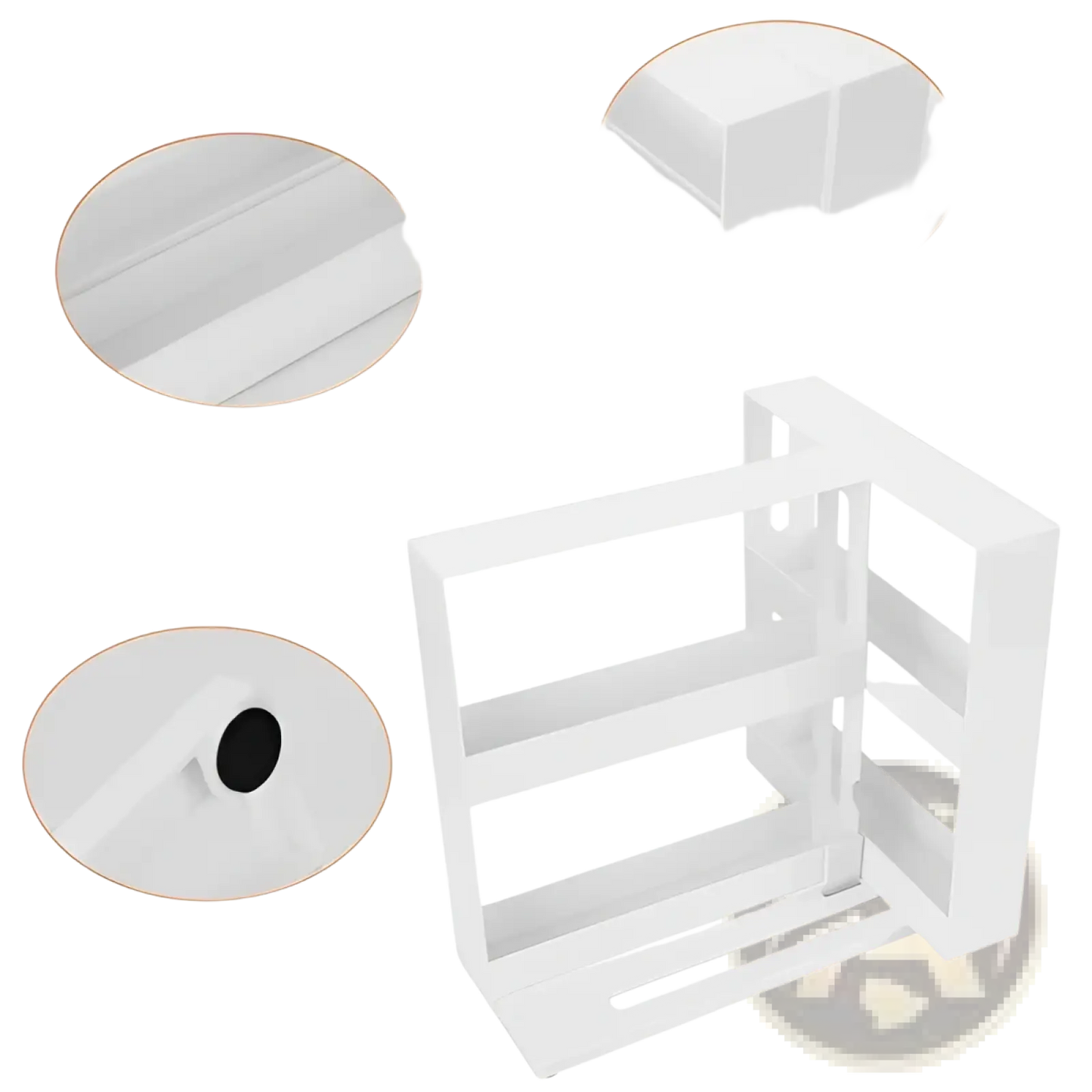 Spice Rack Swivel Cabinet Organizer Two Tier White