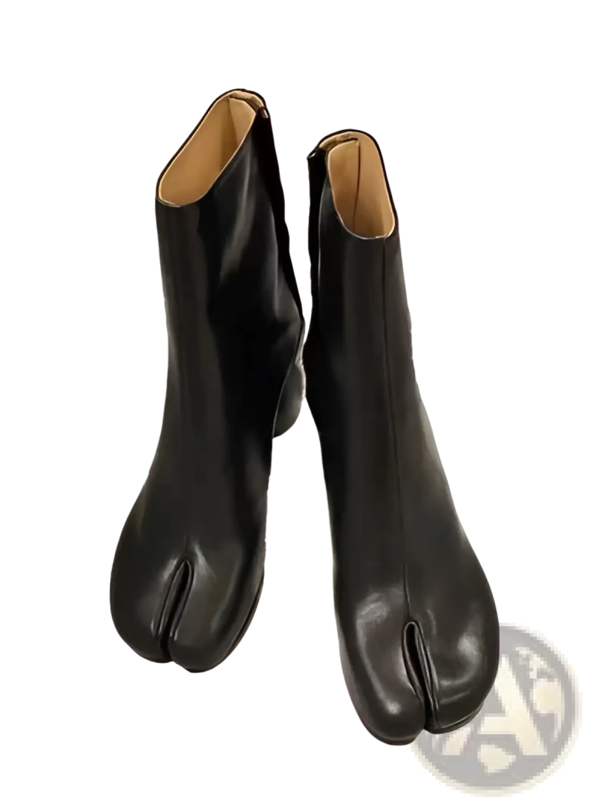Split Toe Tabi High Heel Leather Ankle Boots
