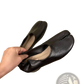 Split Toe Tabi Leather Pumps Mid Heel Horseshoe Shoes