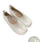 Split Toe Tabi Leather Pumps Mid Heel Horseshoe Shoes
