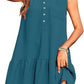 Tiered V-neck Sleeveless Button Front Summer Dress