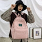 Women's Korean Corduroy Pastel School and Travel Backpack
