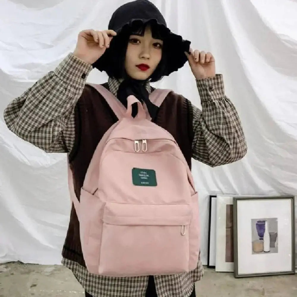 Women's Korean Corduroy Pastel School and Travel Backpack