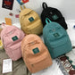 Women's Korean Corduroy Pastel School and Travel Backpack