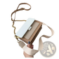 Square Crossbody Bag Two-tone Faux Leather Gold Chain