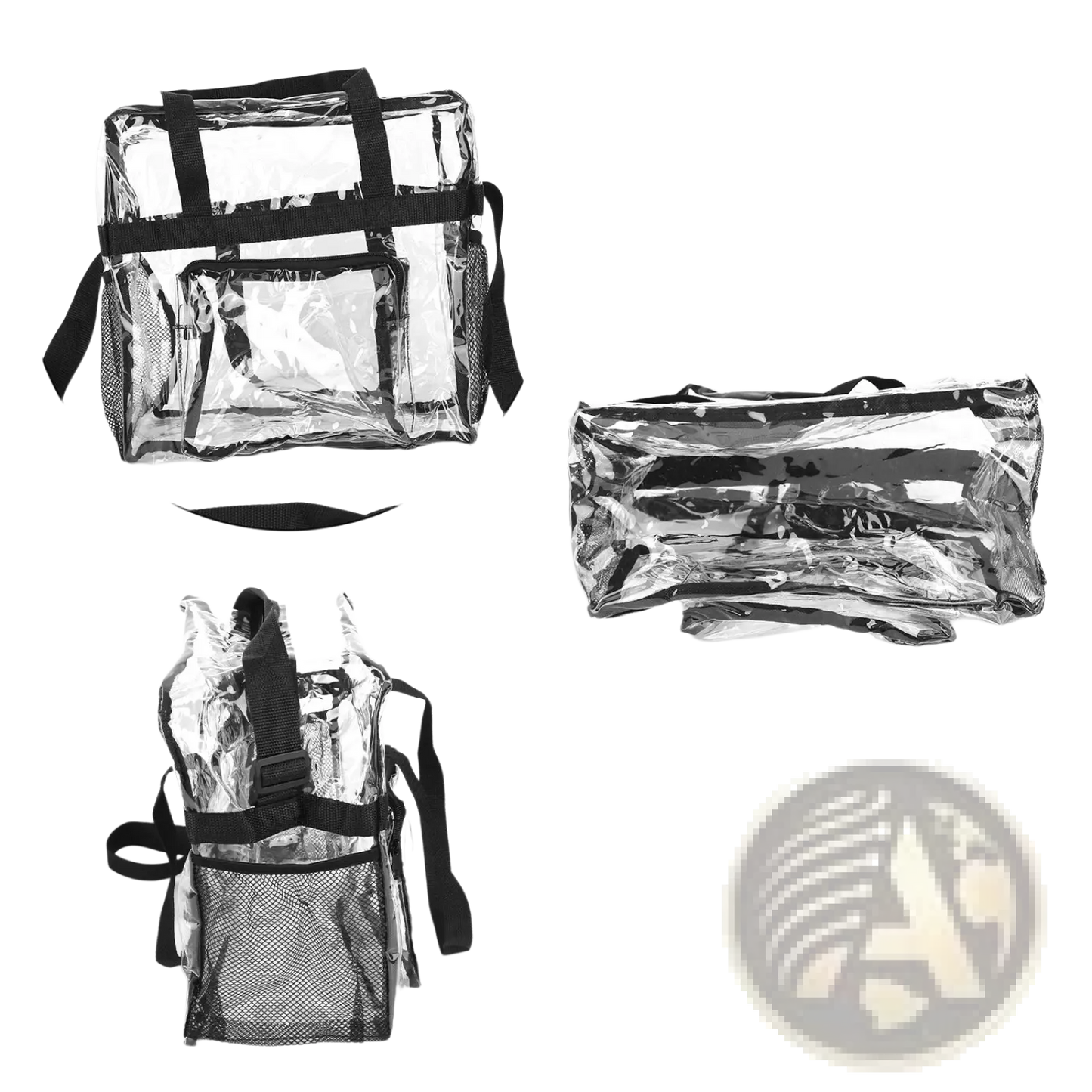 Stadium Approved Clear Crossbody Bag with Mesh Pockets