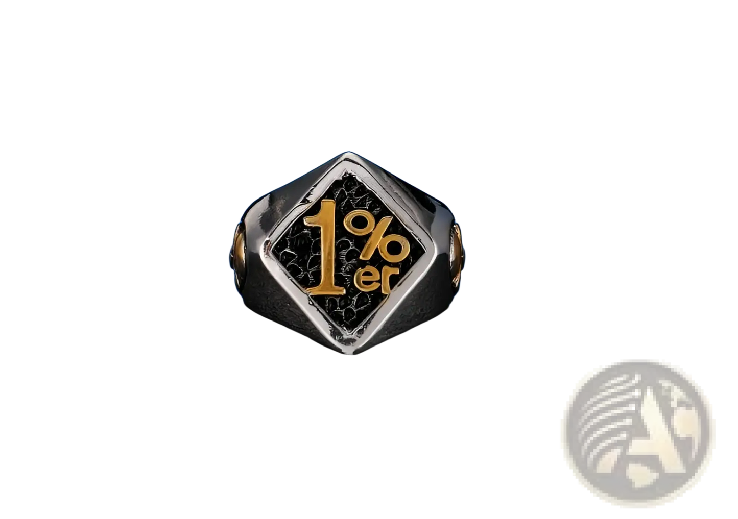 Stainless Steel 1%er Skull and Signet Biker Rings
