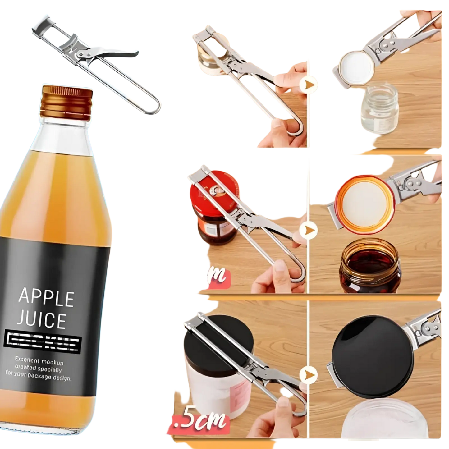 Stainless Steel Adjustable Jar and Bottle Opener