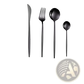 Stainless Steel Cutlery Set with Green Gold Handles