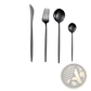Stainless Steel Cutlery Set with Green Gold Handles