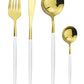 Modern Gold Polished Stainless Steel Flatware Set