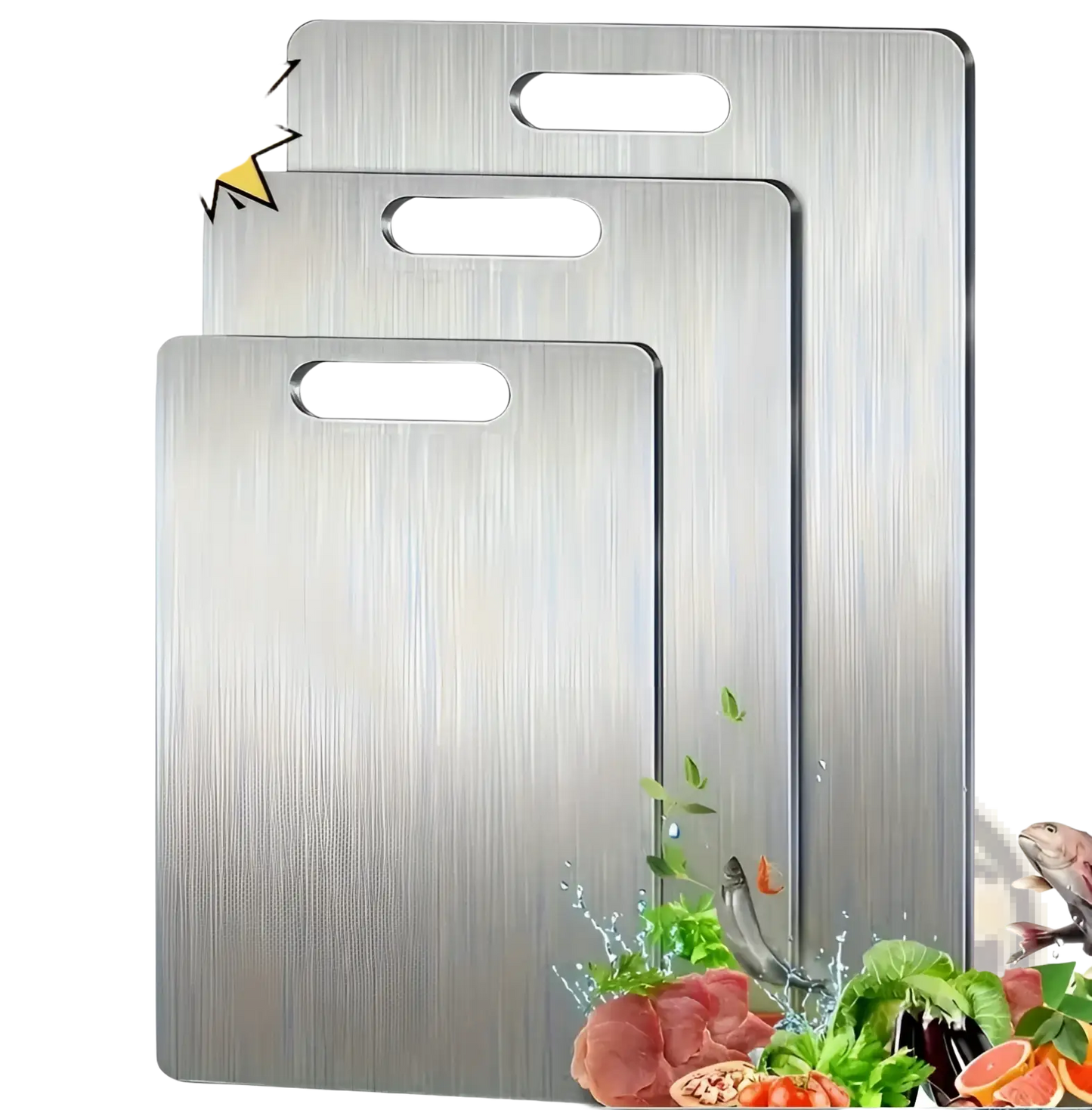 Stainless Steel Cutting Board with Handle Anti-mold Plate