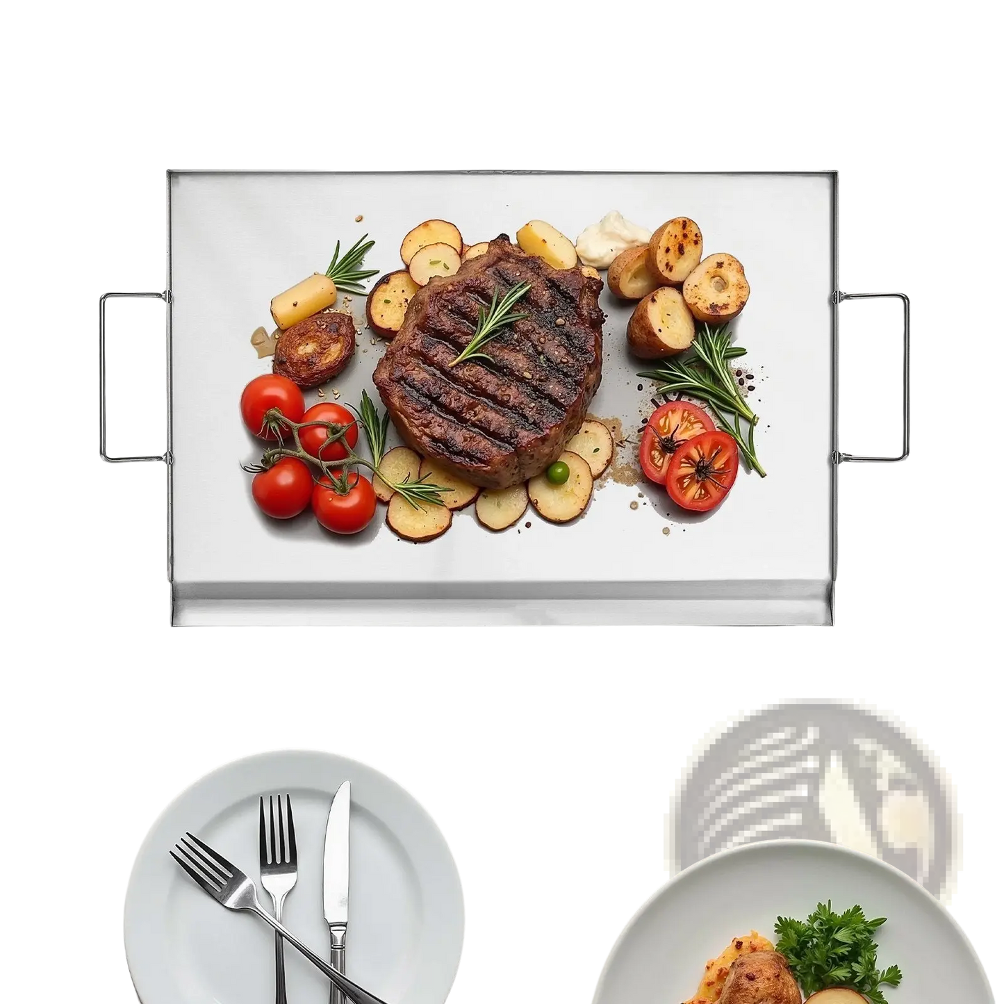 Stainless Steel Flat Top Griddle 23x16 Bbq Grill Pan