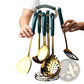 Stainless Steel Gold and Teal Kitchen Utensil Set