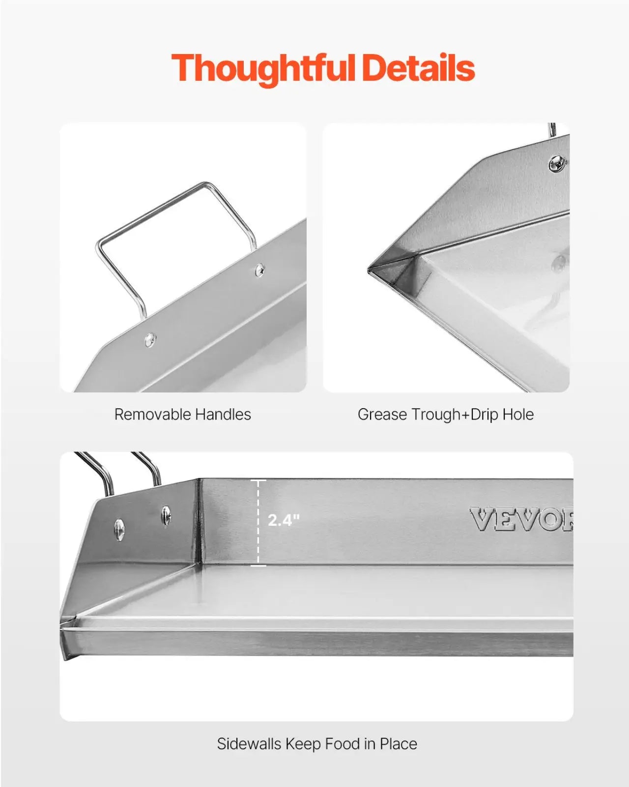 Stainless Steel Griddle 18x16 in Universal Bbq Grill Pan
